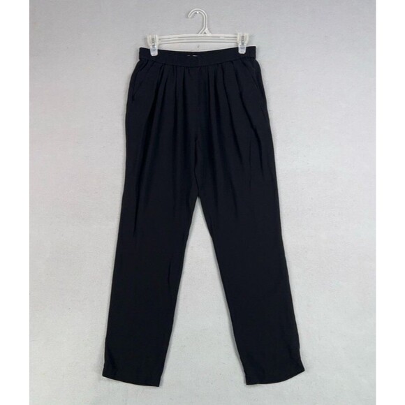 Michael Kors Collection Pants Women 6 Black Minimal Quiet Luxury Italy 100% Silk - Picture 1 of 16